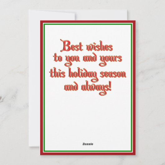 Oude kerstkerstfeestjes en groeten van het seizoen feestdagenkaart (Achterkant)