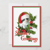 Oude kerstkerstfeestjes en groeten van het seizoen kaart (Voorkant)