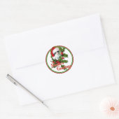 Oude kerstkerstfeestjes en groeten van het seizoen ronde sticker (Envelop)