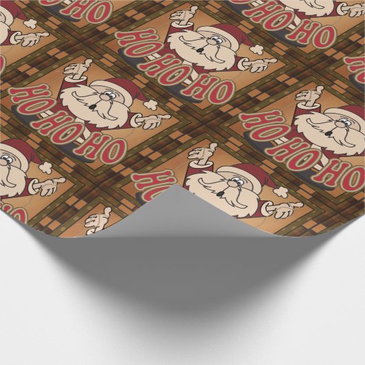 Oude kerstkerstkerstkerstman cadeaupapier (Hoek)