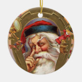 Oude kerstkerstkerstkerstversiering met fashioned keramisch ornament (Voorkant)