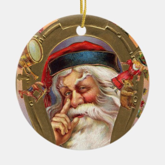 Oude kerstkerstkerstkerstversiering met fashioned keramisch ornament (Voorkant)