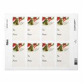 Oude Kerstklok & Klimop Cadeaubijlage Etiket (Full Sheet)