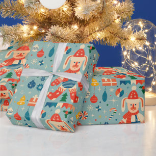 Oude Kerstkonijn, Kerstversiering en Kerststok Cadeaupapier