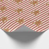 Oude Kerstkrans Rode Streep Cadeaupapier (Hoek)