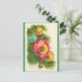 oude kerstlampen feestdagenkaart (Staand voorkant)