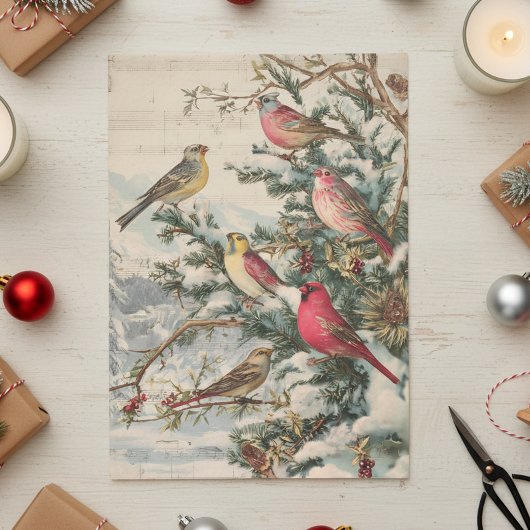 Oude Kerstliederen Winter Tissuepapier