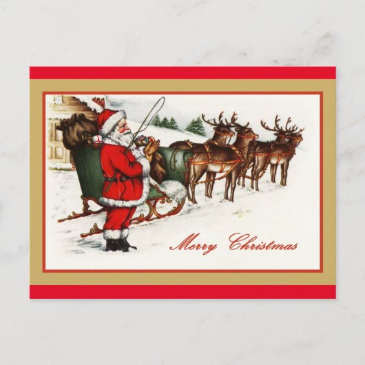 Oude Kerstman Ansichtkaart Briefkaart (Voorkant)