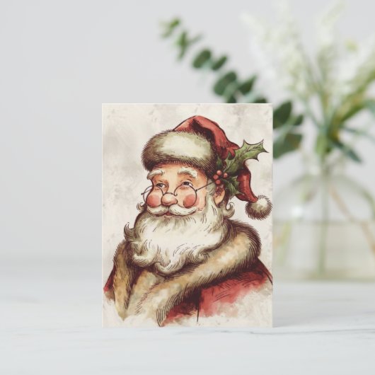Oude Kerstman Briefkaart (Staand voorkant)