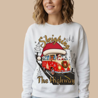 Oude Kerstman Camper Van Kerstontwerp Trui