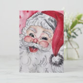 Oude Kerstman Claus Feestdagenkaart (Staand voorkant)