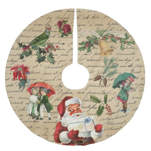 Oude Kerstman Decoupage Victoriaans Kerstboom Rok (Voorkant)