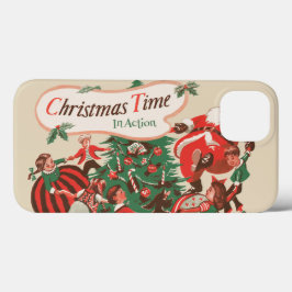 Oude Kerstman en dansende kinderen Case-Mate iPhone Case