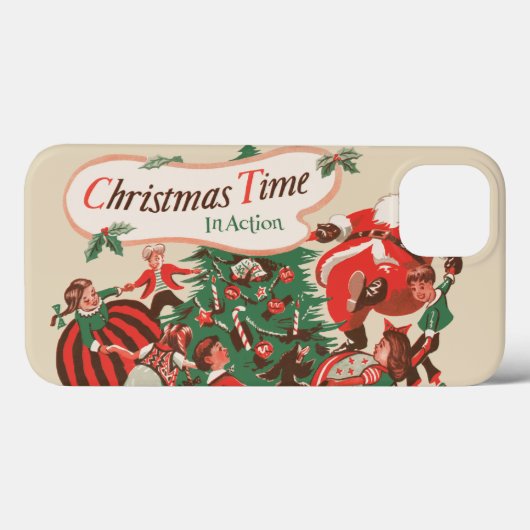 Oude Kerstman en dansende kinderen Case-Mate iPhone Case (Achterkant (horizontaal))