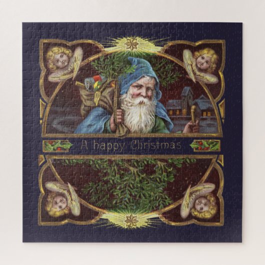 Oude Kerstman en engelen Legpuzzel (Verticaal)