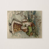 Oude Kerstman en Kerstboom Legpuzzel (Horizontaal)