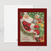 Oude Kerstman en kinderen Feestdagenkaart (Voorkant / Achterkant)