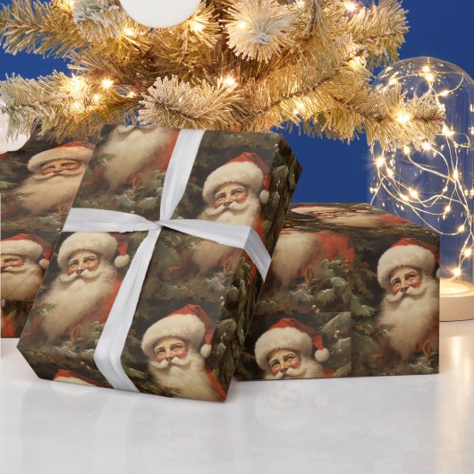 Oude Kerstman en sparentakken Cadeaupapier (Feestdagen)
