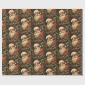 Oude Kerstman en sparentakken Cadeaupapier (Vlak)