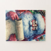 Oude Kerstman Familiepret Legpuzzel (Horizontaal)