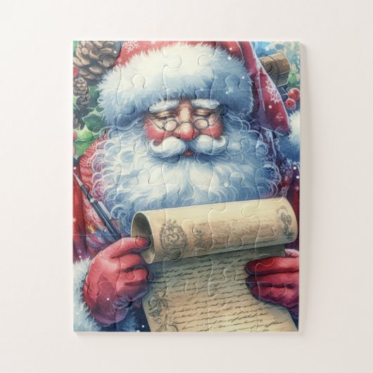 Oude Kerstman Familiepret Legpuzzel (Verticaal)