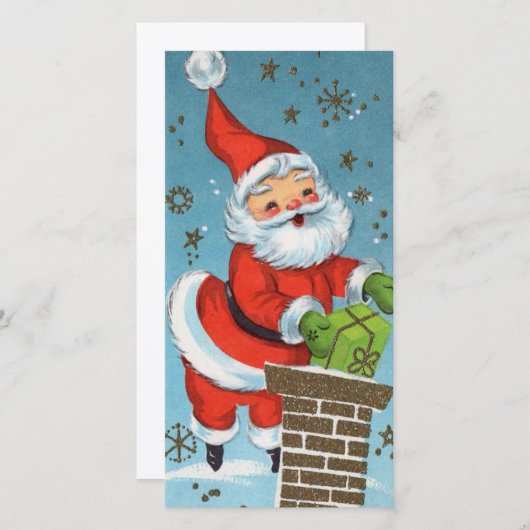 Oude Kerstman Feestdagenkaart (Voorkant / Achterkant)