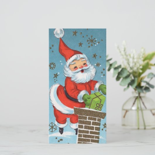 Oude Kerstman Feestdagenkaart (Staand voorkant)