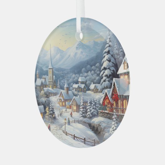 Oude Kerstman Glas Ornament (Voorkant links)