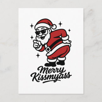 Oude Kerstman grappig vrolijk Kussemijngeschoren K Feestdagenkaart