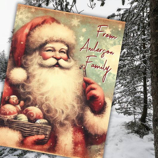 Oude Kerstman Groeten Kerstvakantie Briefkaart