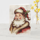 Oude Kerstman Kaart (Gele Bloem)