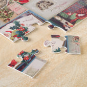 Oude Kerstman Kerst Decoupage Ansichtkaart Legpuzzel (Zijkant)
