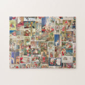 Oude Kerstman Kerst Decoupage Ansichtkaart Legpuzzel (Horizontaal)
