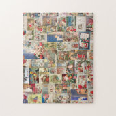 Oude Kerstman Kerst Decoupage Ansichtkaart Legpuzzel (Verticaal)