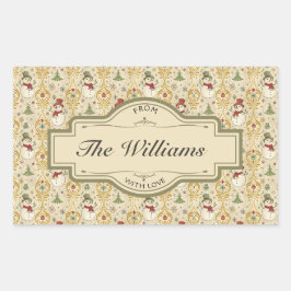 Oude Kerstman & Kerstboom Op Maat Rechthoekige Sticker