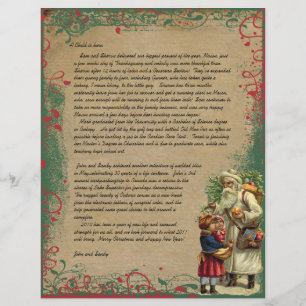 Oude Kerstman Kerstbrief Foto aan achterzijde Flyer