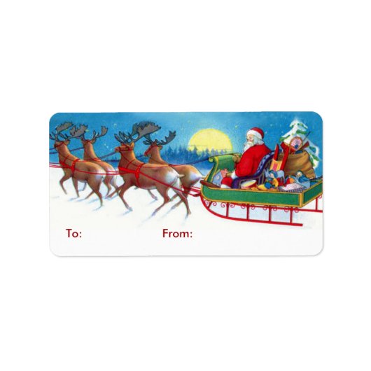 Oude Kerstman Kerstcadeautags Etiket (Voorkant)