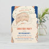 Oude Kerstman Kerstfeest Uitnodiging (Staand voorkant)
