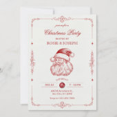 Oude kerstman kerstfeest uitnodiging (Voorkant)