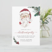 Oude Kerstman Kerstfeest Uitnodiging (Staand voorkant)