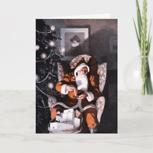 Oude Kerstman Kerstkaart Feestdagen Kaart (Voorkant)