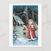 Oude kerstman, kerstman feestdagenkaart (Voorkant)