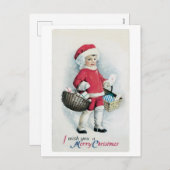 Oude kerstman, kerstman feestdagenkaart (Voorkant / Achterkant)