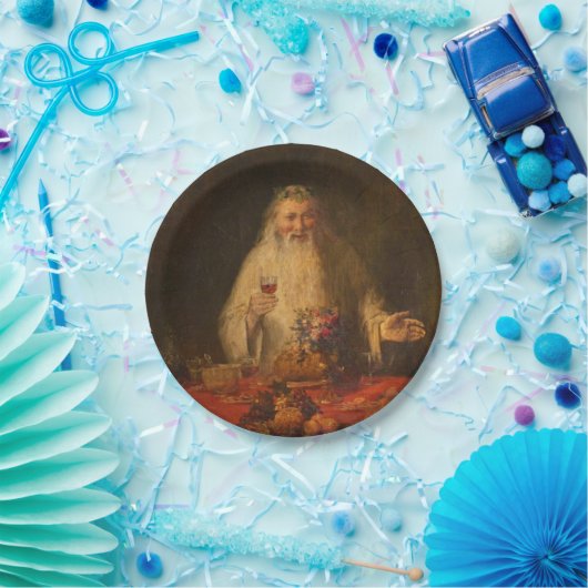 Oude kerstman (kerstman) papieren bordje (Feest)