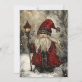 Oude Kerstman Kerstmis Aquarel Kunst Feestdagenkaart (Voorkant)