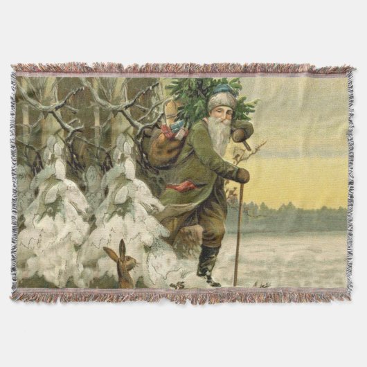 Oude Kerstman Kerstmis Victoriaans Vakantie Boom  Deken (Voorkant)