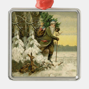 Oude Kerstman Kerstmis Victoriaans Vakantie Boom  Metalen Ornament