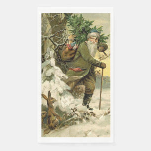 Oude Kerstman Kerstmis Victoriaans Vakantie Boom Servet