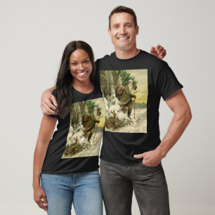 Oude Kerstman Kerstmis Victoriaans Vakantie Boom T-shirt