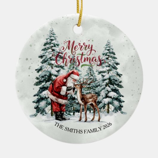 Oude Kerstman Kerstornament Keramisch Ornament (Voorkant)